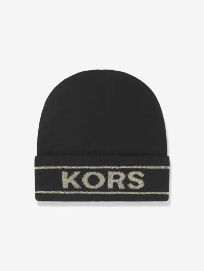Shop Michael Kors Girls Knitted Pull On Hat 10 - 12 Yrs Black