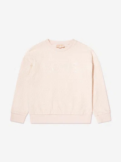 Shop Michael Kors Girls Logo Sweatshirt In Ivory