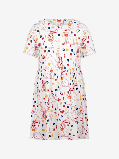 Mini Rodini Girls Dress 6 - 9 Mths Ivory In Ivory