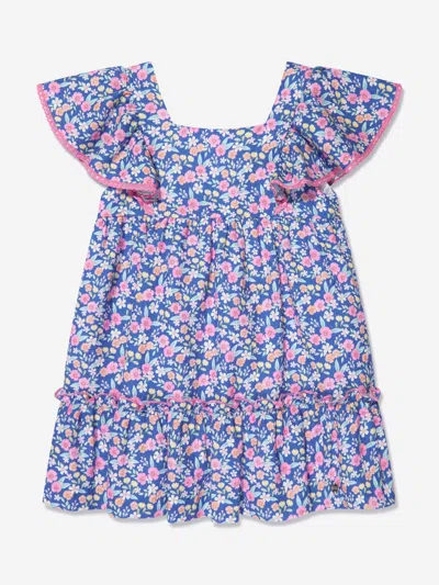 Shop Paz Rodriguez Girls Floral Cotton Dress In Multicoloured