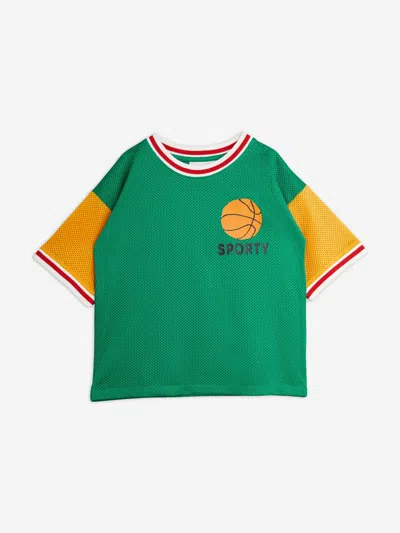 Shop Mini Rodini Boys Basket Mesh T-shirt In Green
