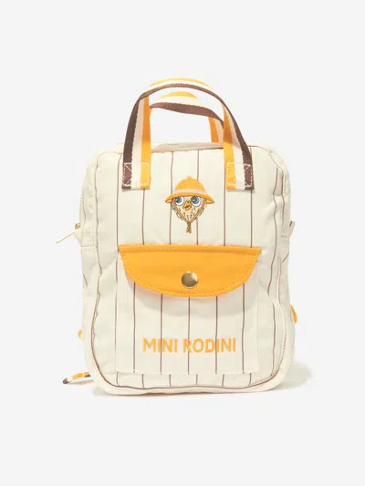 Shop Mini Rodini Kids Owl Embroidered Backpack In Ivory