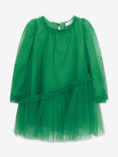 Shop Monnalisa Girls Tulle Occasion Dress In Green