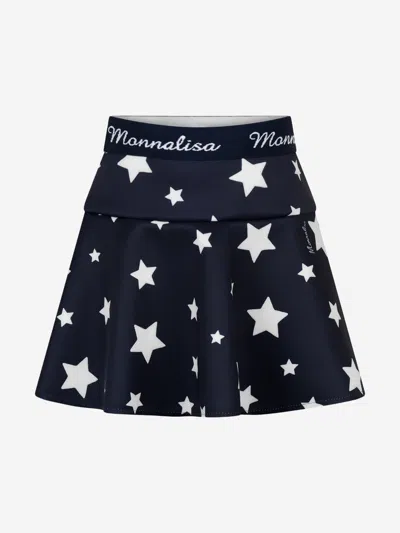 Shop Monnalisa Girls Neoprene Stars Skirt 2 Yrs Blue