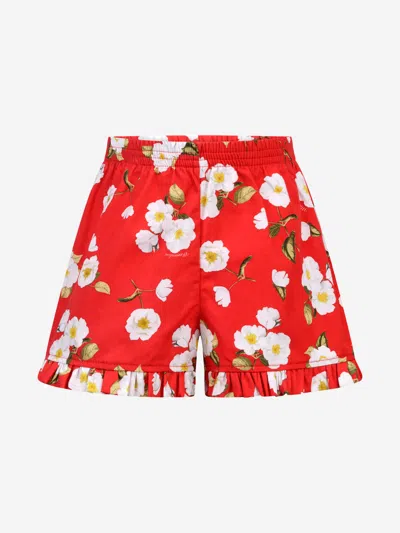 Shop Monnalisa Baby Girls Shorts - Cotton Orchid Shorts 12 Mths Red