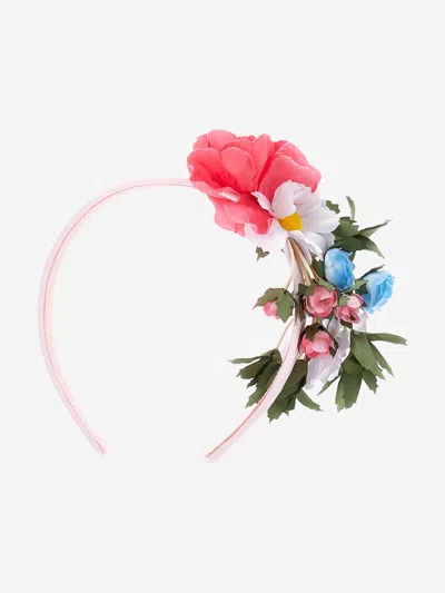 Shop Monnalisa Girls Flower Headband In Multicoloured