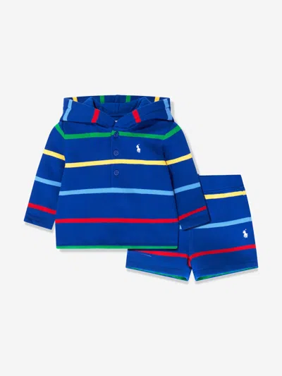Shop Ralph Lauren Baby Boys Hoodie And Shorts Set In Blue