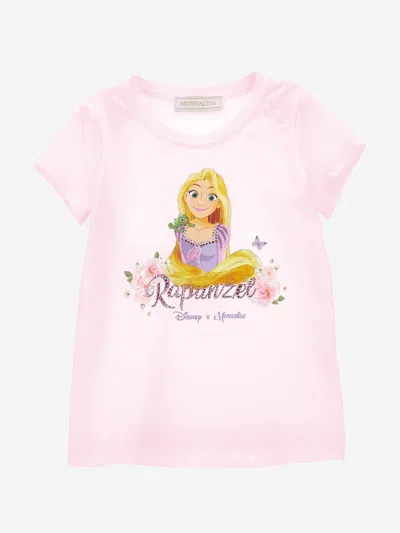 Shop Monnalisa Girls Princess T-shirt In Pink