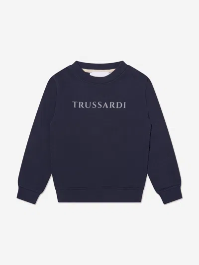 Shop Trussardi Boys Camaz Sweatshirt In Blue