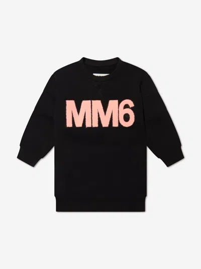 Shop Mm6 Maison Margiela Kids Logo Sweater Dress 8 Yrs Black