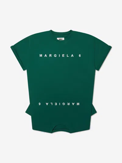 Shop Mm6 Maison Margiela Kids Asymmetric T-shirt Dress 8 Yrs Green