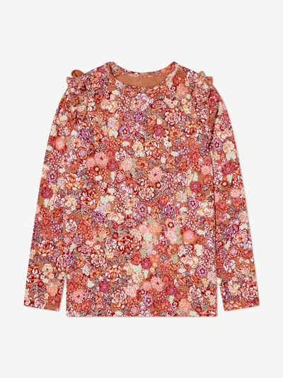 Molo Floral-print Ruffled T-shirt In Pink