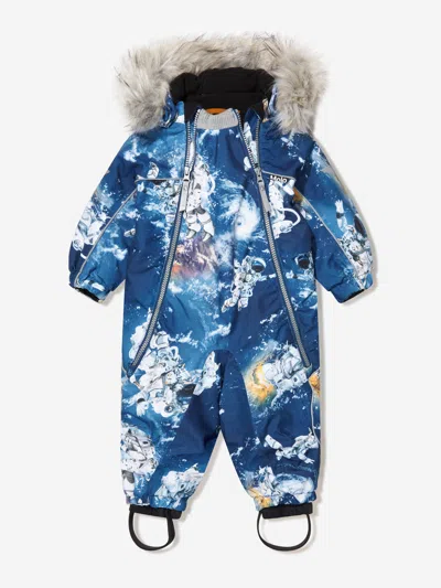 Shop Molo Baby Boys Hooded Space Snowsuit 12 Mths Blue