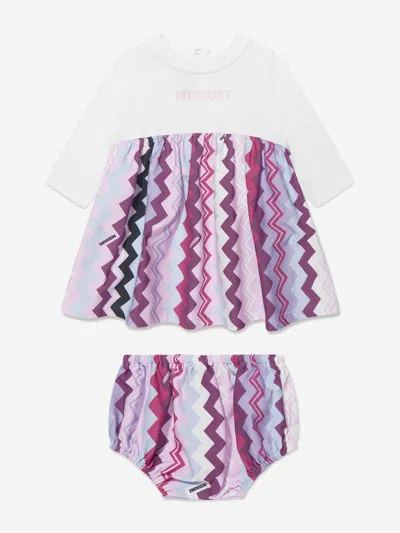 Shop Missoni Baby Girls Zigzag Dress In Pink