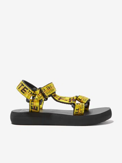 Shop Off-white Boys Industrial Belt Sandals In Yellow