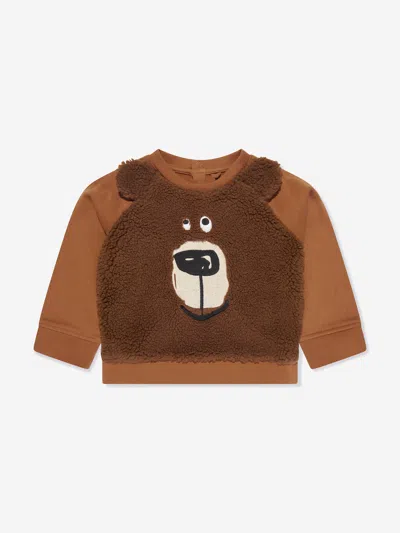 Shop Stella Mccartney Baby Boys Bear Sweatshirt In Brown