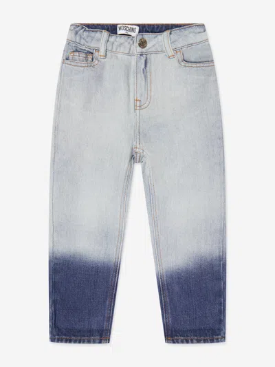 Shop Moschino Kids Slim Fit Jeans In Blue