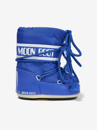 Shop Moon Boot Baby Icon Mini Nylon Snow Boots In Blue