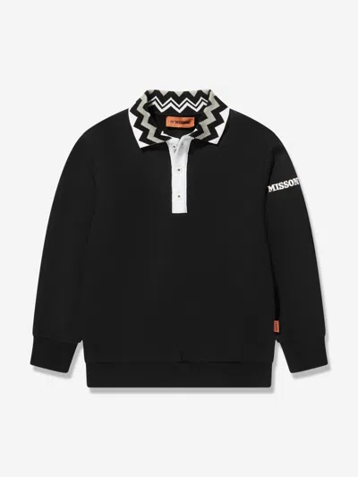 Shop Missoni Boys Collar Sweatshirt In Black