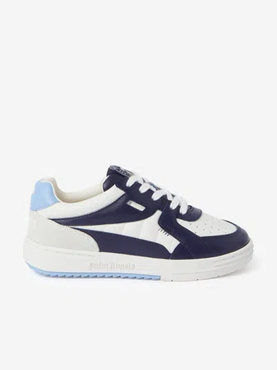Shop Palm Angels Boys University Trainers In Blue