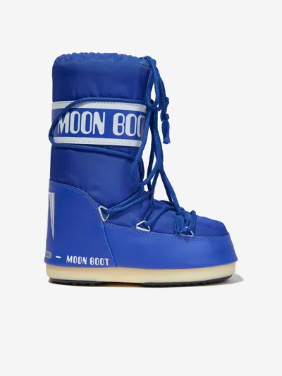 Shop Moon Boot Kids Icon Nylon Snow Boots In Blue