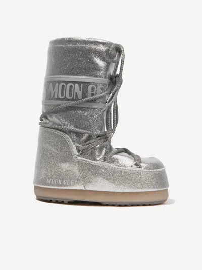 Shop Moon Boot Kids Icon Glitter Snow Boots In Gold
