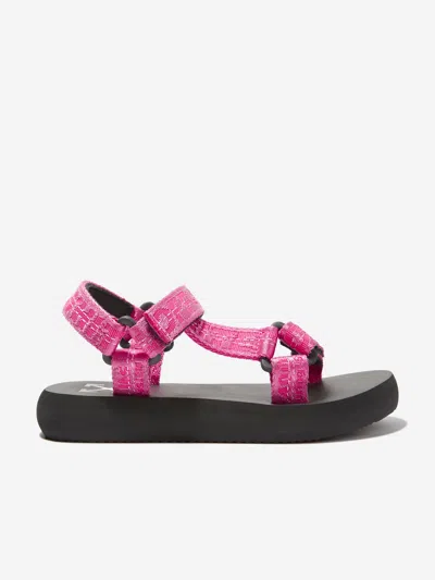 Shop Off-white Girls Industrial Belt Sandals In Pink