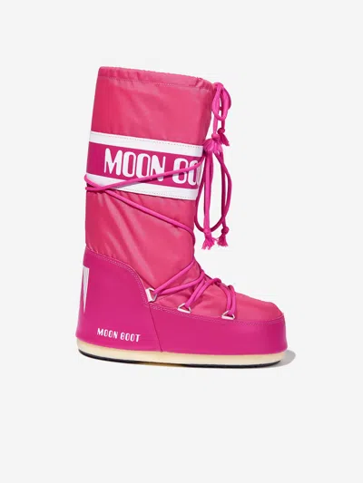Shop Moon Boot Girls Icon Nylon Snow Boots In Purple