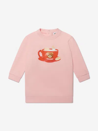 Shop Moschino Baby Girls Teacup Sweater Dress In Pink