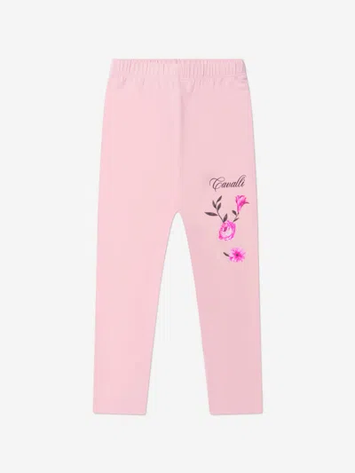 Shop Roberto Cavalli Girls Cotton Fleece Joggers 10 Yrs Pink