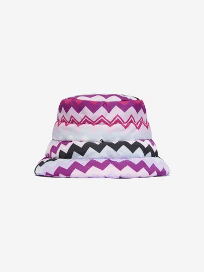 Shop Missoni Girls Zigzag Bucket Hat In Pink