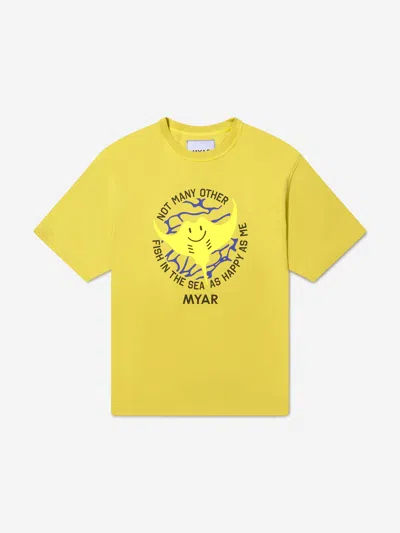 Shop Myar Boys Cotton Fish Print T-shirt 10 Yrs Yellow