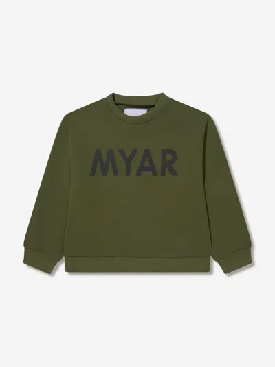 Myar Logo-print Crew Neck Sweatshirt In Green
