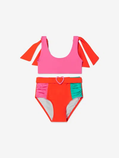 Shop Nessi Byrd Girls Rio Bikini (uv50 Sun Protection) 6 Years Pink By Childsplay Clothing