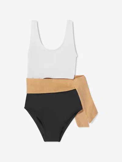 Shop Nessi Byrd Girls Malibu Swimsuit (uv50 Sun Protection) 4 Yrs White