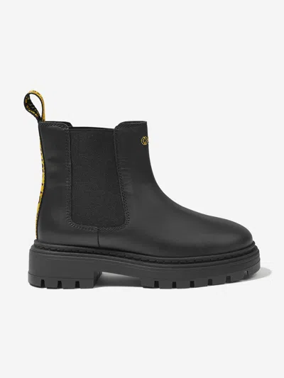 Shop Off-white Boys Leather Chelsea Boots In Black