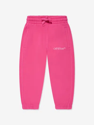 Shop Off-white Girls Bookish Bit Logo Joggers In Pink