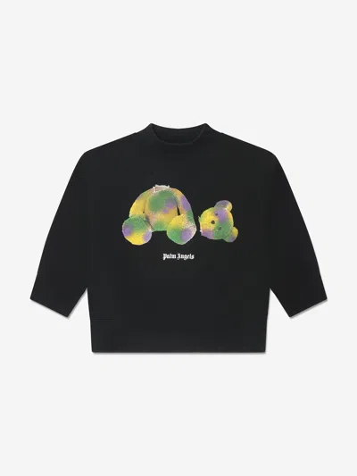 Palm Angels Boys Pop Pa Bear Sweatshirt In Black
