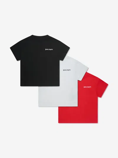 Shop Palm Angels Boys Tri-pack T-shirts Set In Multicoloured