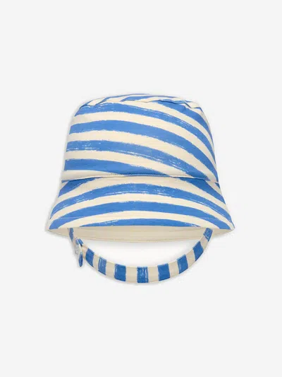 Shop The Bonnie Mob Boys Chill Striped Sun Hat In Blue