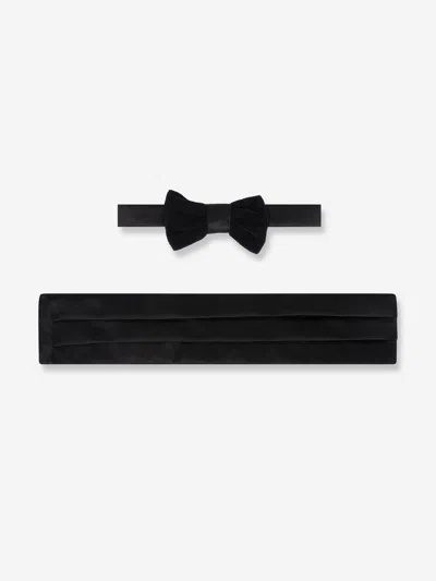 Patachou Boys Velvet Bow Tie In Black