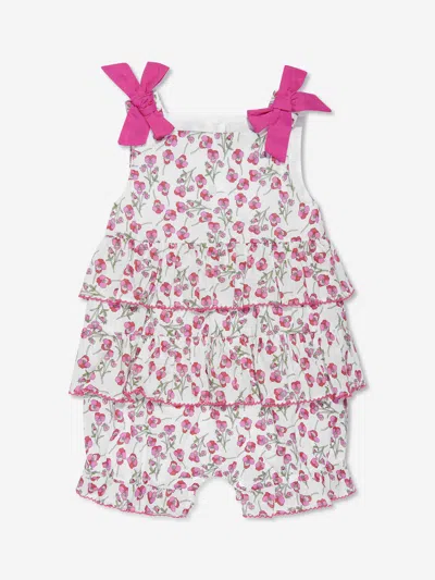 Shop Patachou Baby Girls Spring Liberty Floral Romper In Pink