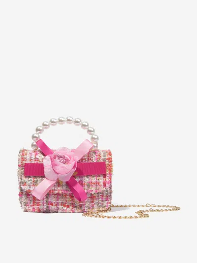 Shop Patachou Girls Flower Handbag In Pink