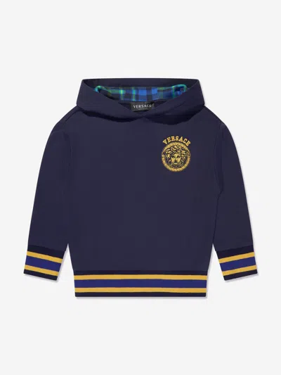 Versace Jellyfish Sweatshirt Inside Tartan In Blue