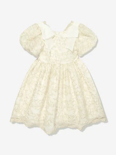Shop Patachou Girls Embroidered Party Dress In Gold