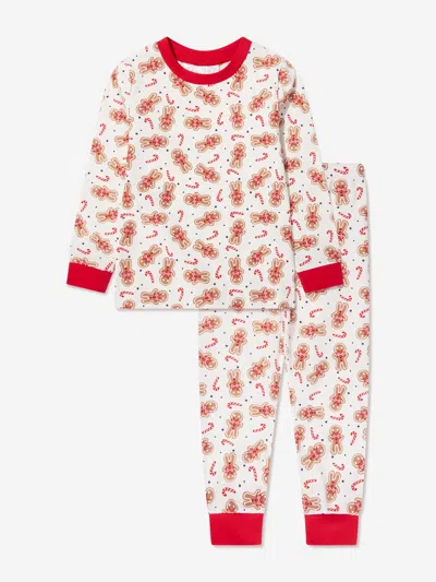 Shop Rachel Riley Kids Gingerbread Pyjamas In Red