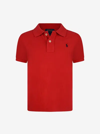 Shop Ralph Lauren Boys Cotton Polo Shirt In Red