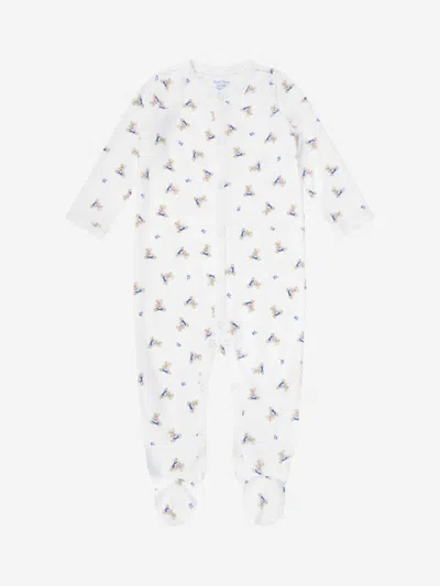 Shop Ralph Lauren Baby Boys Bear Print Babygrow In White