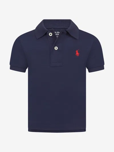 Shop Ralph Lauren Baby Boys Logo Polo Shirt In Blue