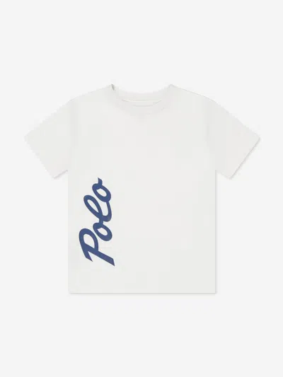 Shop Ralph Lauren Boys Polo T-shirt In White